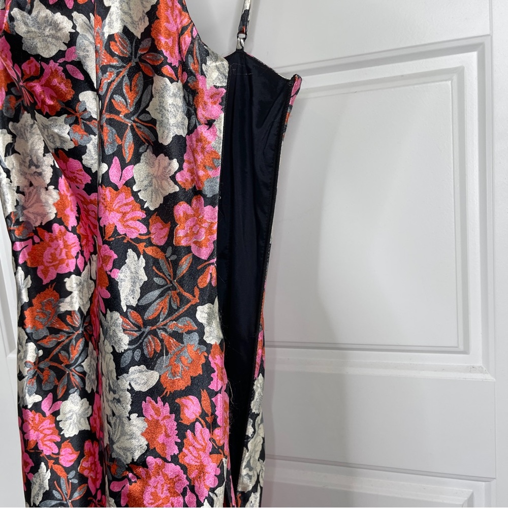 CINQ A SEPT Ryder Satin Mini Dress NEW Black Floral Multi Size 6 - Picture 12 of 16